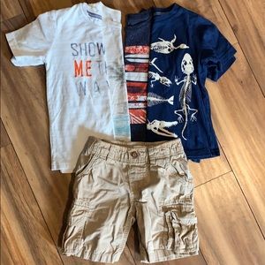 Little Boy T-Shirt Lot and Shorts Size 4 Lot of 5